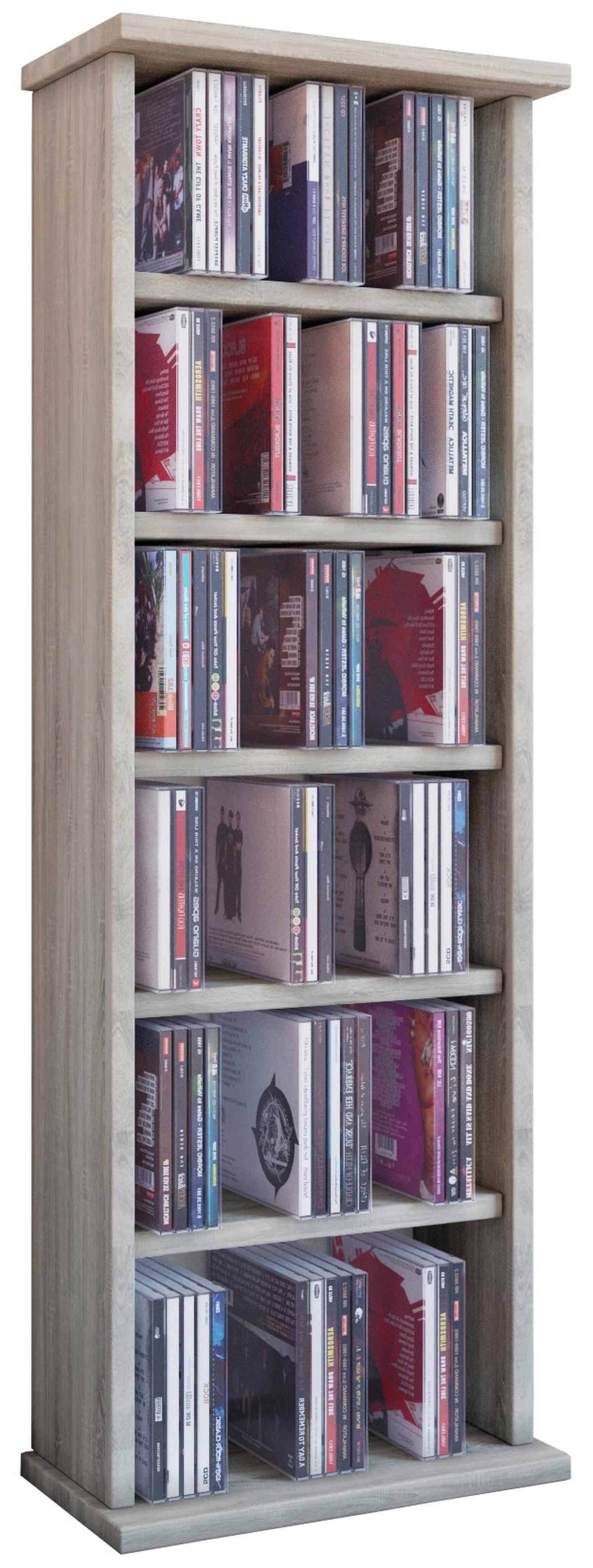 CD-Regal Vostan in Eichefarbe, B: 31 cm - Eichefarben, KONVENTIONELL, Holzwerkstoff (31/92/18cm) - MID.YOU