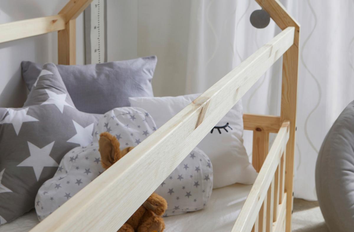 Hausbett Kay ca. 80x160 cm Kiefer Natur - Naturfarben, MODERN, Holz/Textil (80/160cm) - MID.YOU