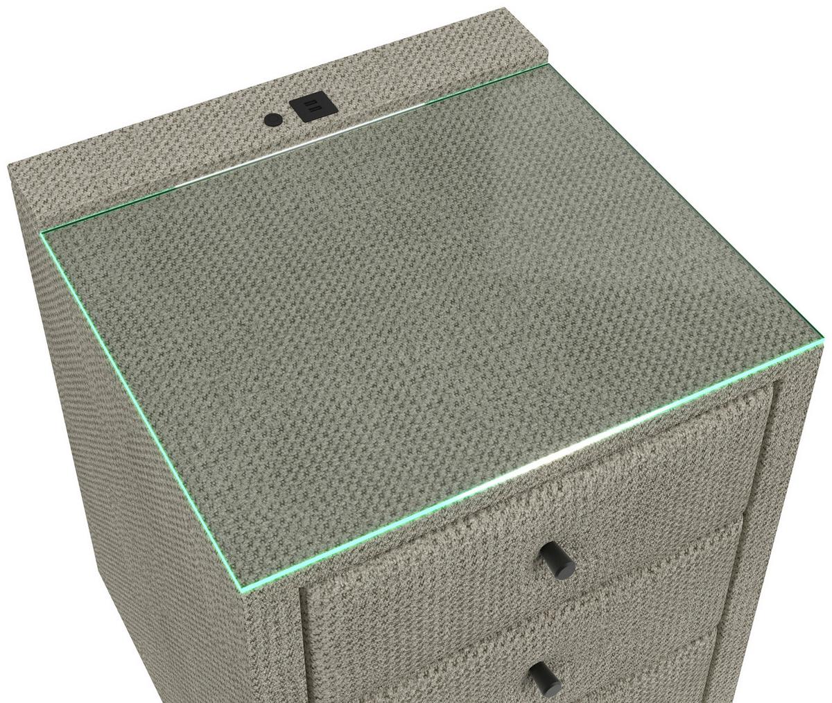 Noćni Ormarić Brisbane I - boje šampanjca, Trend, staklo/drvni materijal (49,5/56,5/46cm) - Premium Living
