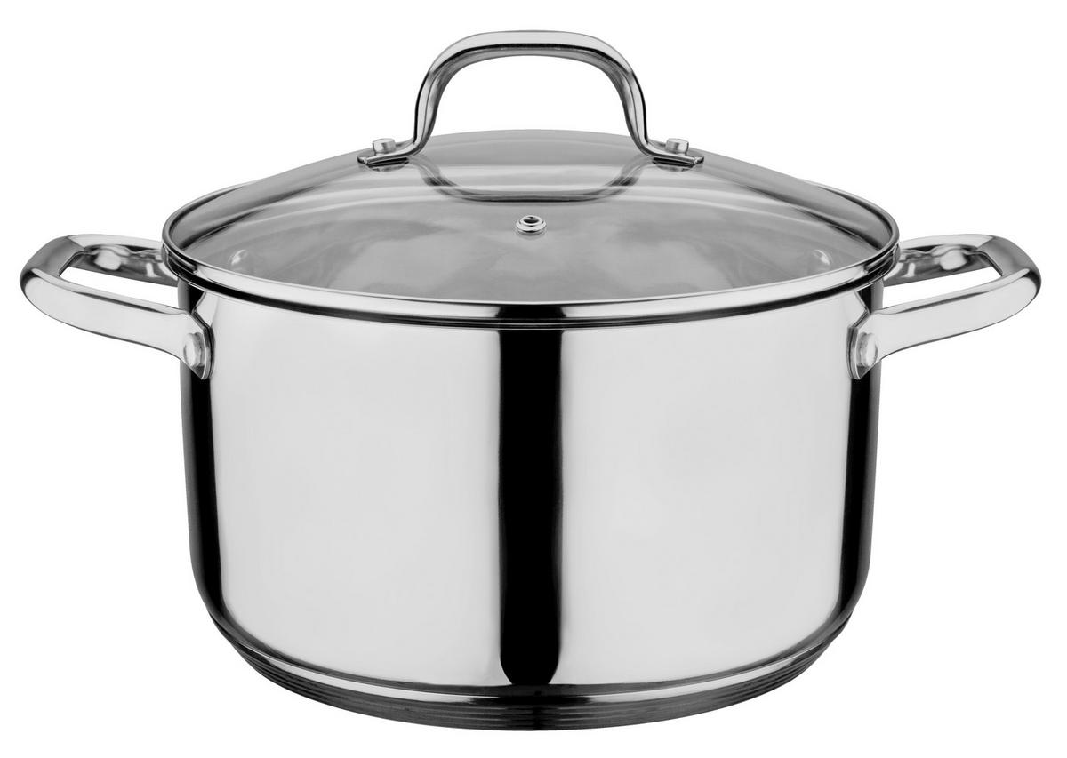 Set Posod Trentino, 5-Delni - barve nerjavečega jekla/prozorno, Basics, kovina/steklo - GSW