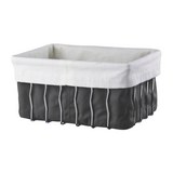 Brotkorb Ella - Chromfarben/Schwarz, MODERN, Textil/Metall (23/16/11,5cm) - Mömax modern living
