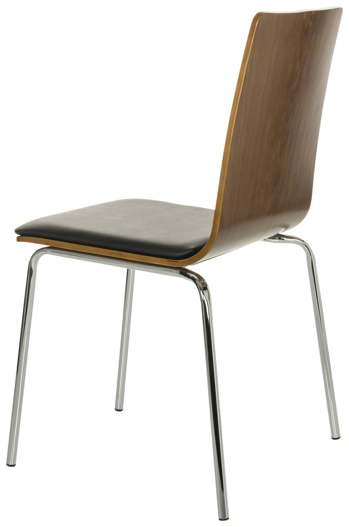 Konferenčni Stol Peria, Oreh, Črna - srebrne barve/črna, Basics, kovina/les (50/86/55cm) - MID.YOU