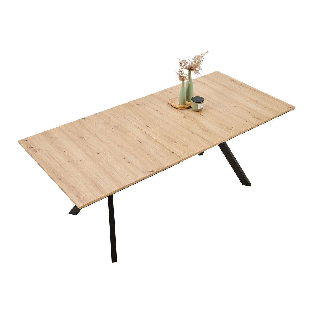 Ausziehtisch Mendosa 200 in Grau/Anthrazit - Anthrazit/Schwarz, Basics, Holzwerkstoff (160-200/90/75cm) - Premium Living