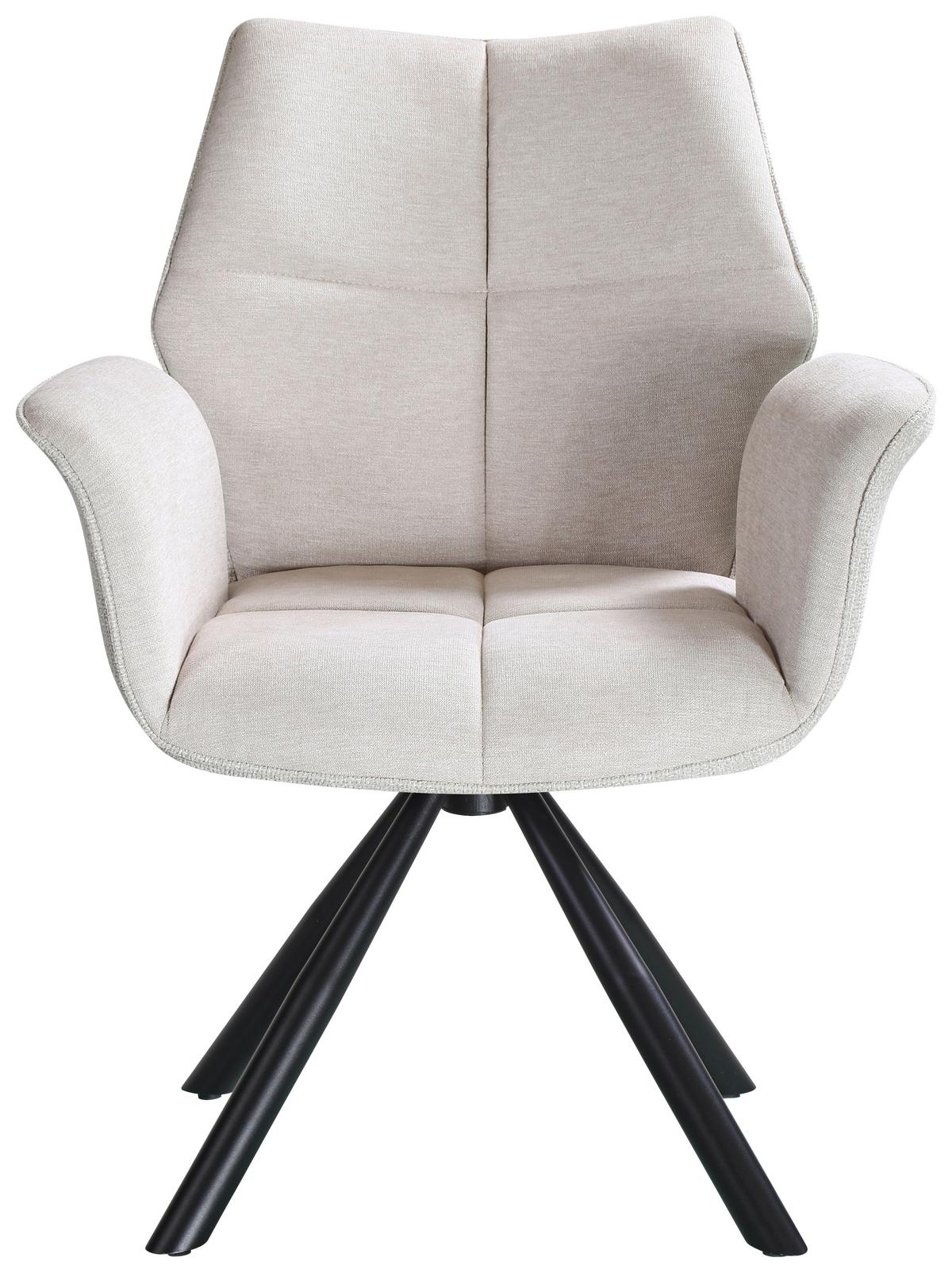 Armlehnstuhl Antonia Beige - Beige/Schwarz, MODERN, Textil/Metall (45/88/62cm) - Mömax