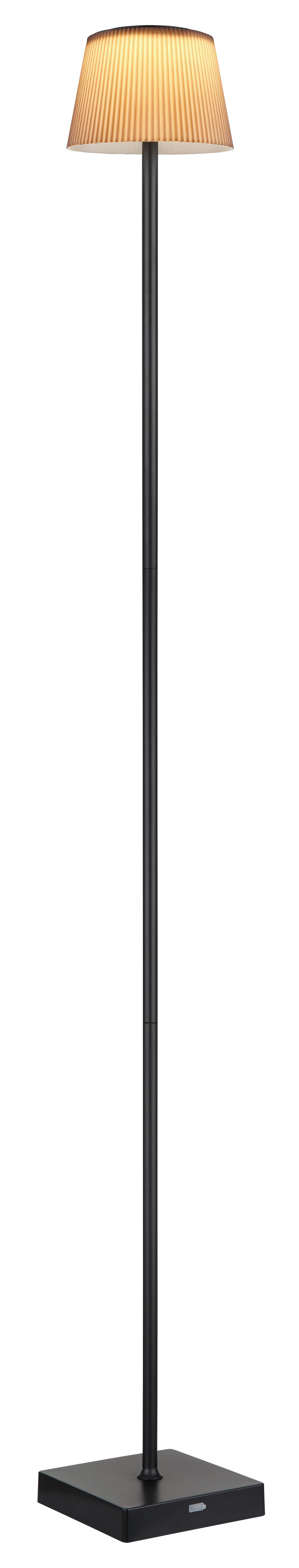 LED-Stehleuchte Gregoir Schwarz max. 4 Watt - Schwarz/Braun, Design, Kunststoff/Metall (14/14/120cm) - Globo