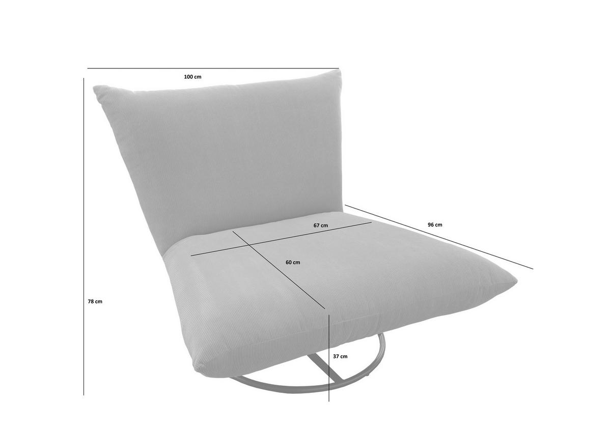 Relaxsessel Cremona Dunkelgrün - Dunkelgrün/Schwarz, Design, Textil/Metall (100/78/96cm) - Livetastic