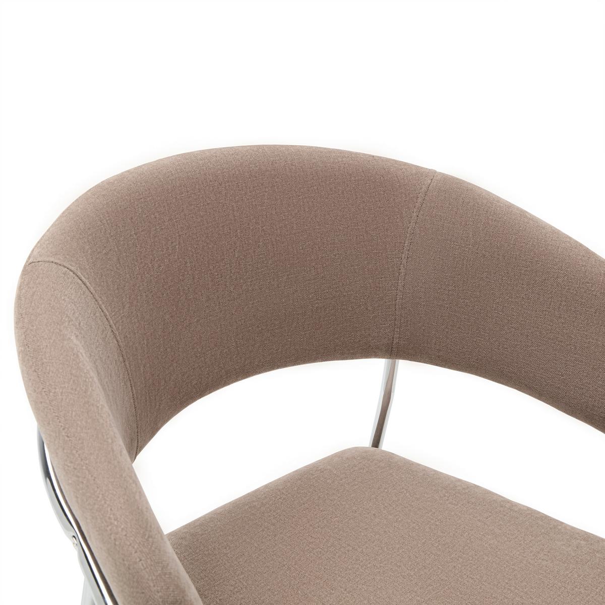 Armlehnstuhl Alice - Chromfarben/Braun, Design, Holz/Textil (53/80/59cm) - Mömax