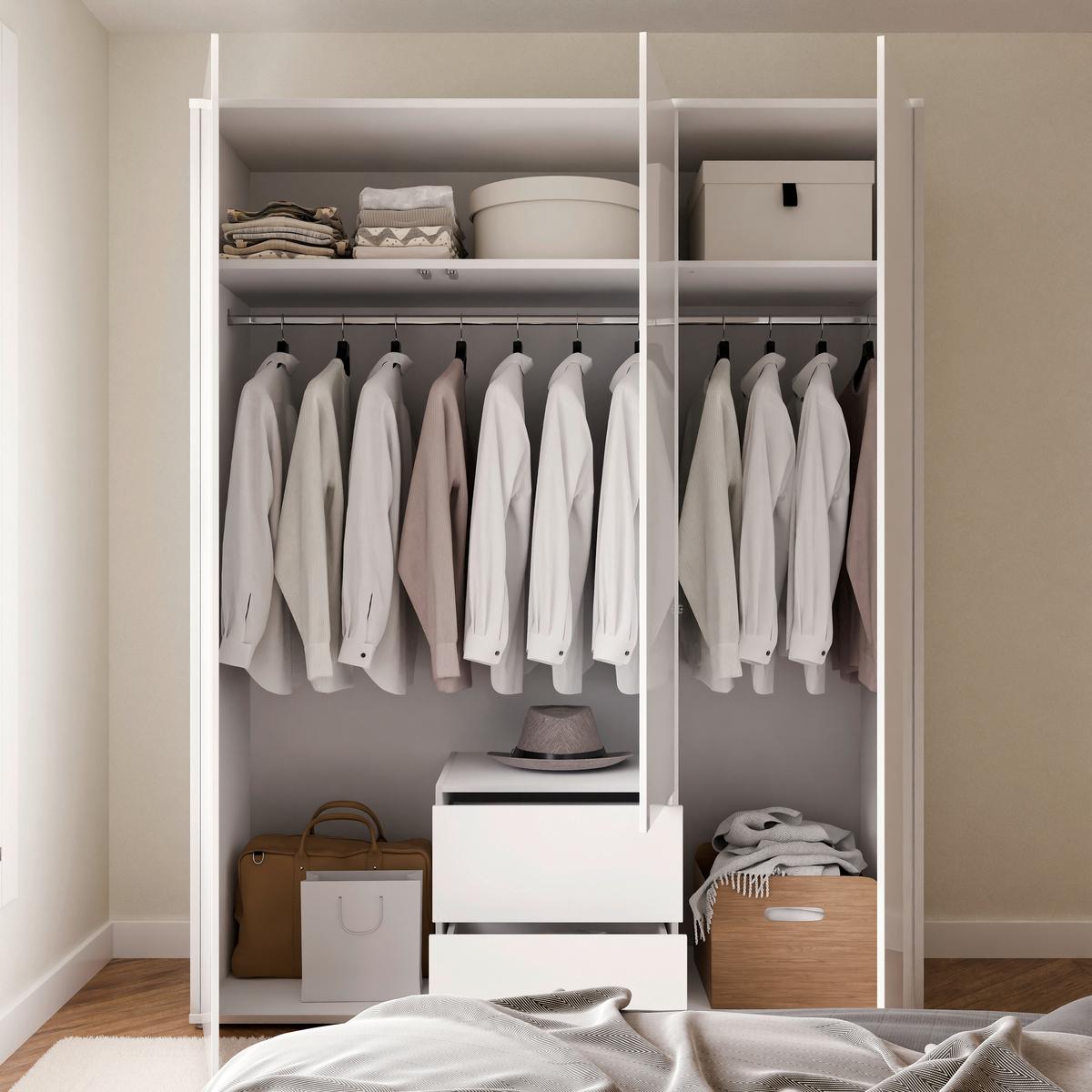 Omara S Klasičnimi Vrati Alice, Bela - bela/visoki sijaj, Trend, leseni material (169/214/60cm) - Carryhome