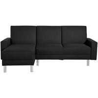 ECKSCHLAFSOFA JUST FASHION - Chromfarben/Schwarz, KONVENTIONELL, Textil/Metall (152/230cm) - Max Winzer