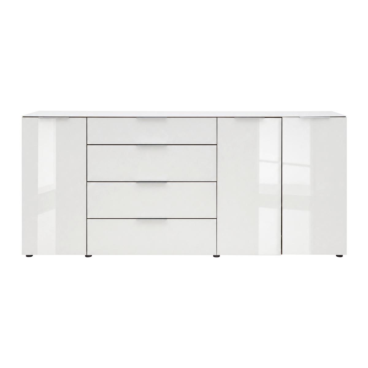 Široka Komoda Siena, Bela, Barve Oreha - srebrne barve/črna, Moderno, kovina/umetna masa (226/99/40cm) - Mömax