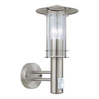 Aussenwandleuchte Lisio Inkl. Sensor Edelstahl - Klar/Edelstahlfarben, Basics, Glas/Metall (17,5cm) - Eglo