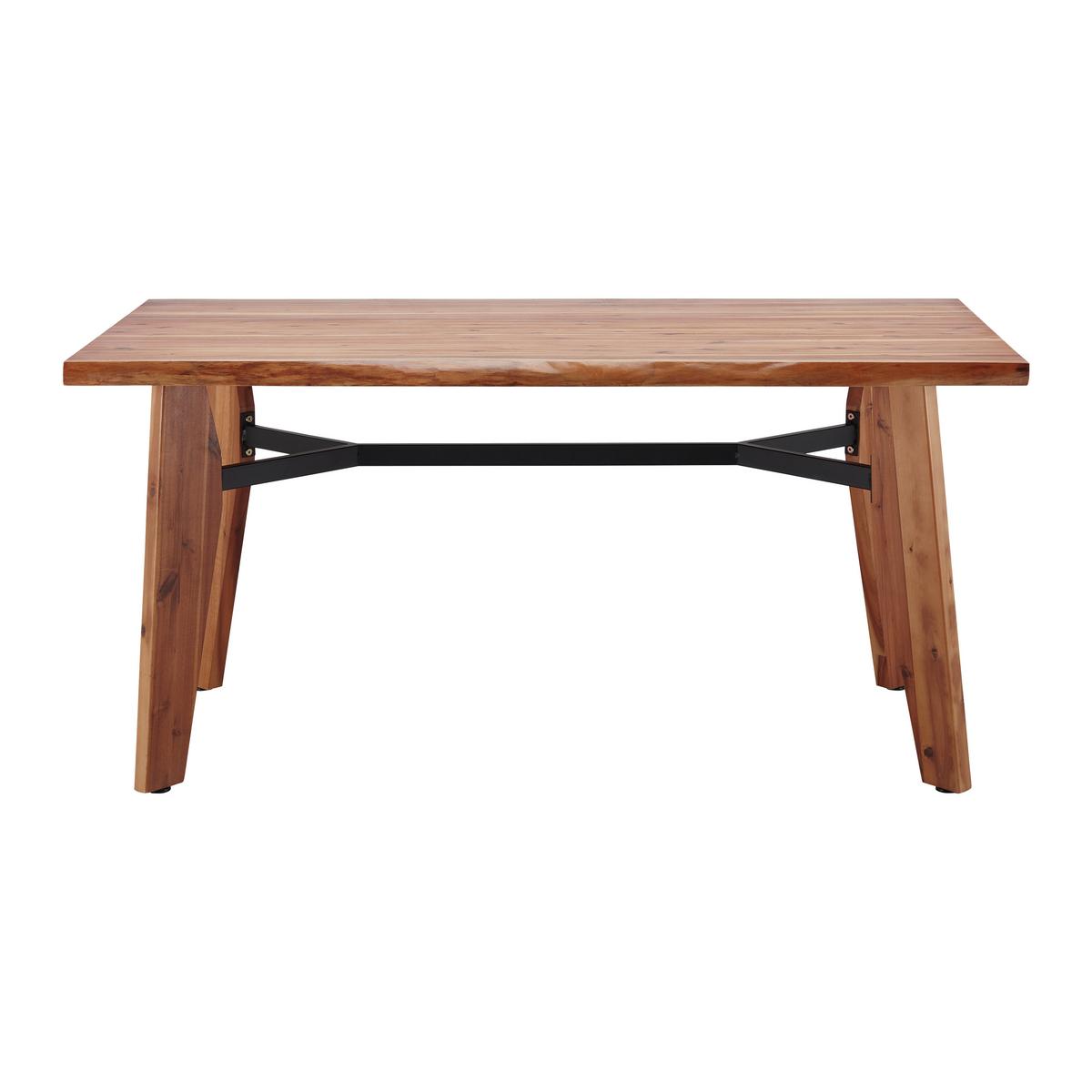 STÓŁ DO JADALNI JASPER - kolor akacjowy/czarny, Modern, metal/drewno (160/90/75cm) - Bessagi Home