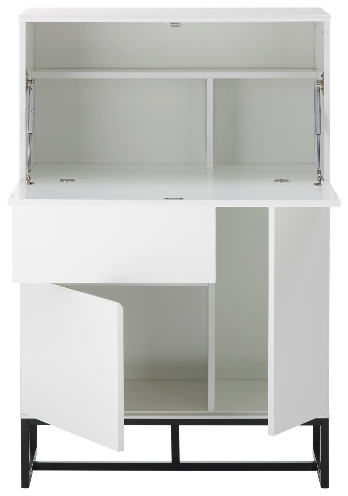SEKRETARZYK JEREZ - biały/czarny, Modern, materiał drewnopochodny/metal (75/114/40cm) - Livetastic