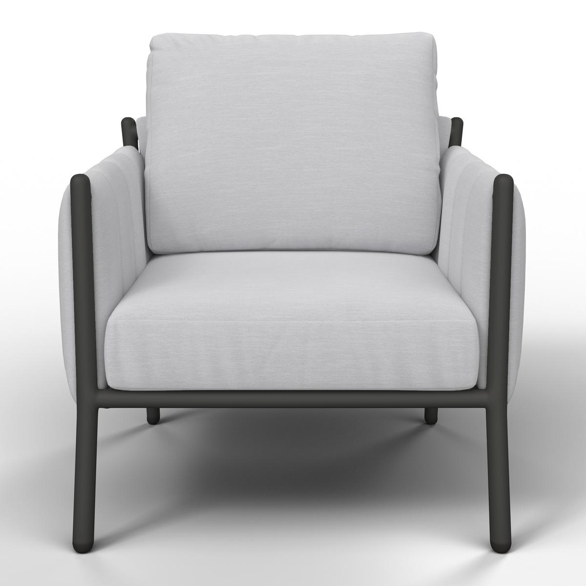 Loungegarnitur Annalotta Out doorstoff/Metall +Abdeckung - Creme/Weiß, MODERN, Glas/Textil (200,5/71,5/80,5cm) - Bessagi Garden