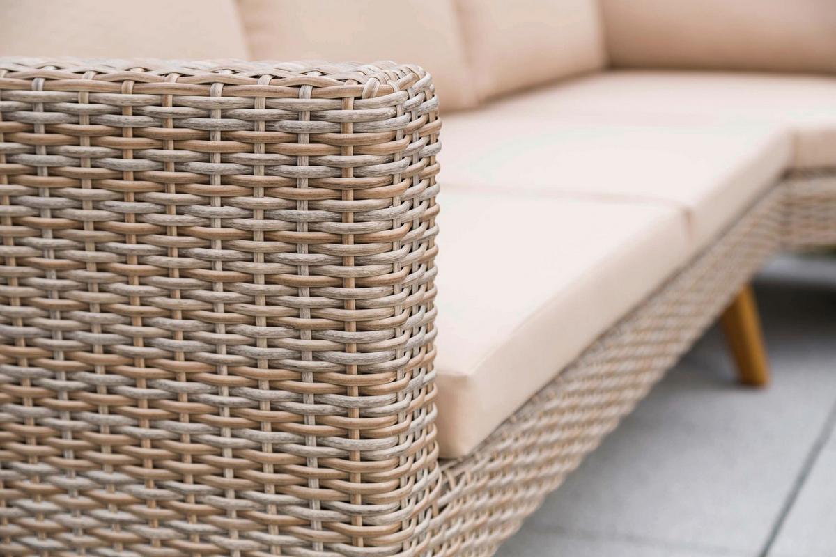 Lounge Garnitura Pamplona, Naravna Barva, Z Blazinami - naravne barve, Konvencionalno, kovina/umetna masa - Gardenson