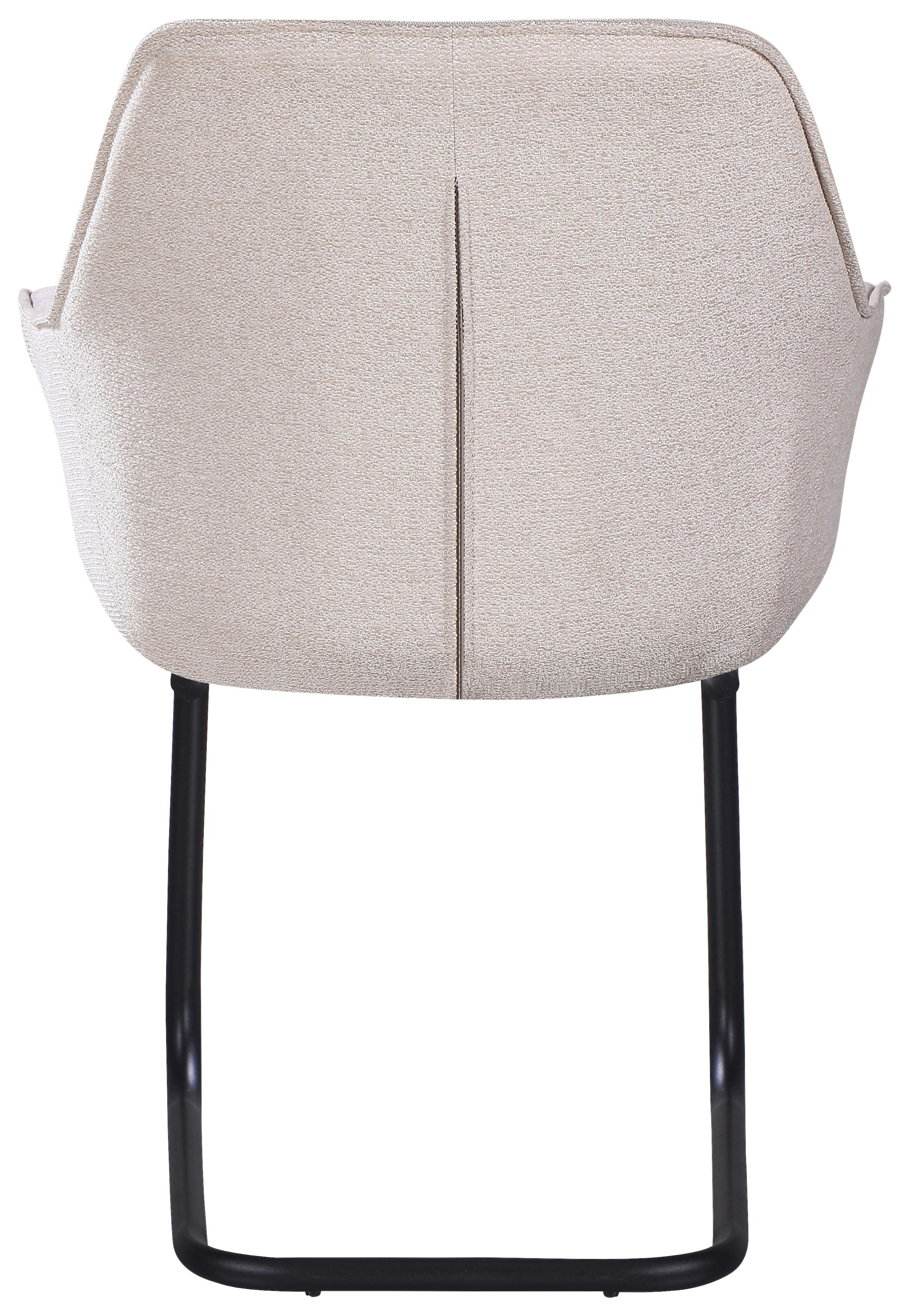 STOL MED ARMSTÖD NOVA - beige/svart, Modern, metall/textil (64/87/60cm) - Mömax