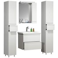 Kopalnica Silora L, Bela - bela, Moderno, steklo/leseni material (120cm) - MID.YOU