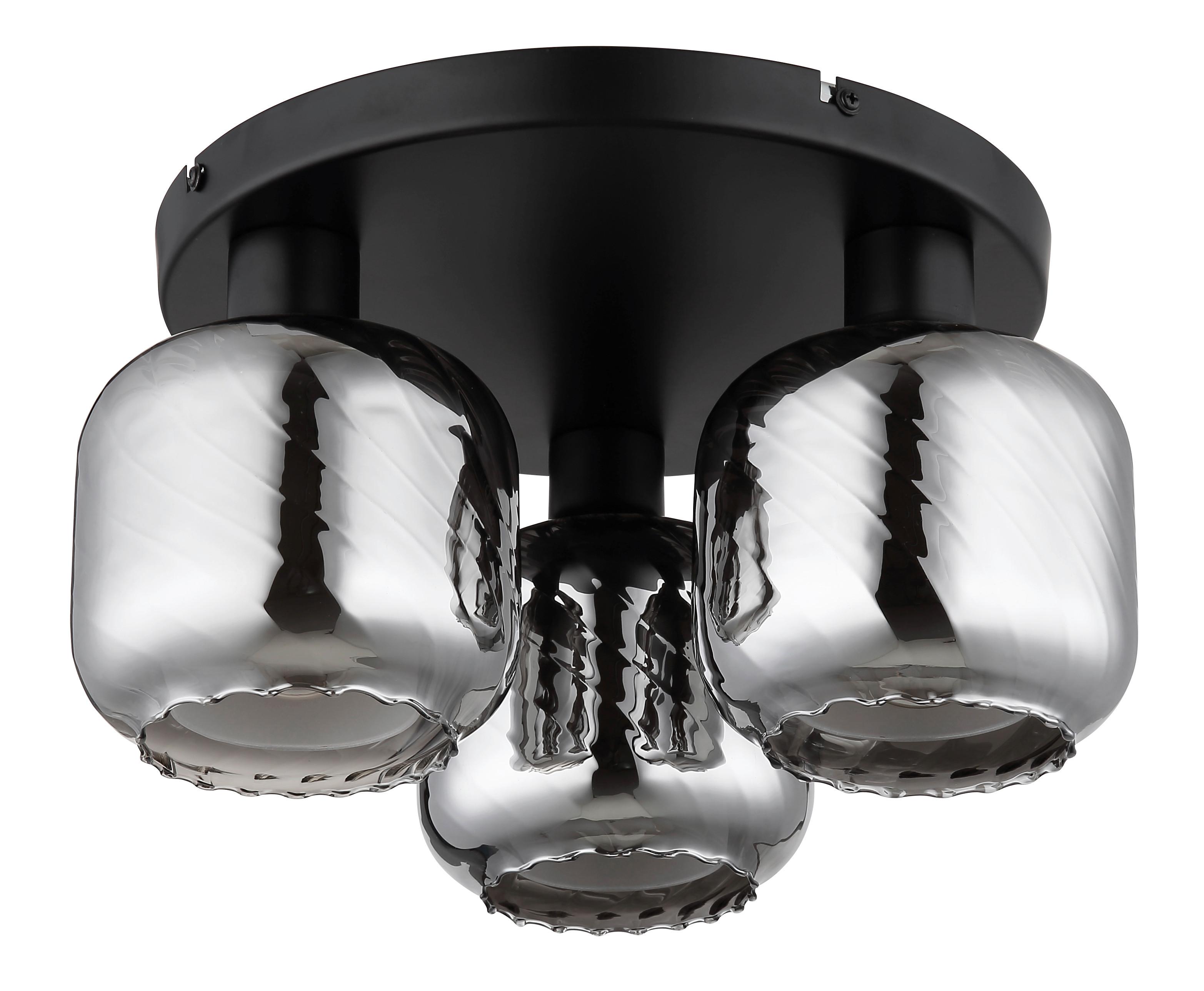 DECKENLEUCHTE 15754-3D  XIA - Opal/Schwarz, Design, Glas/Metall (37/19cm) - Globo