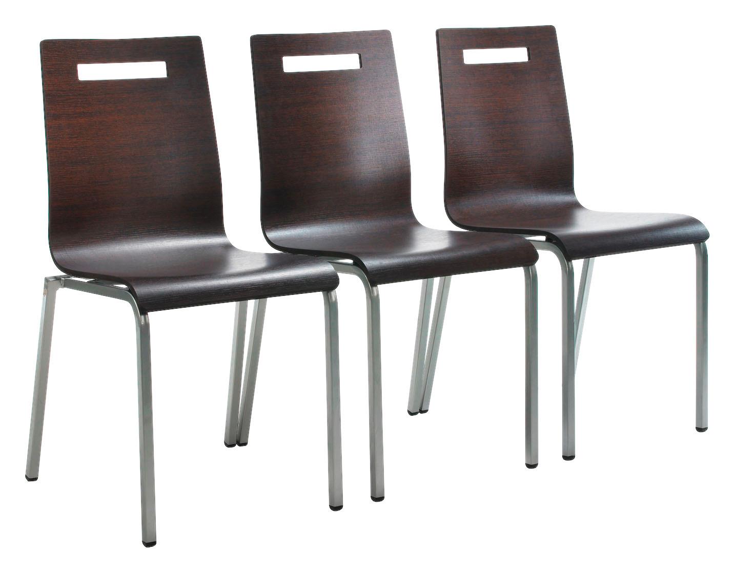 Besucherstuhl "My Life", wengefarbe - Wengefarben/Silberfarben, Basics, Holz/Metall (48/87/55cm) - MID.YOU