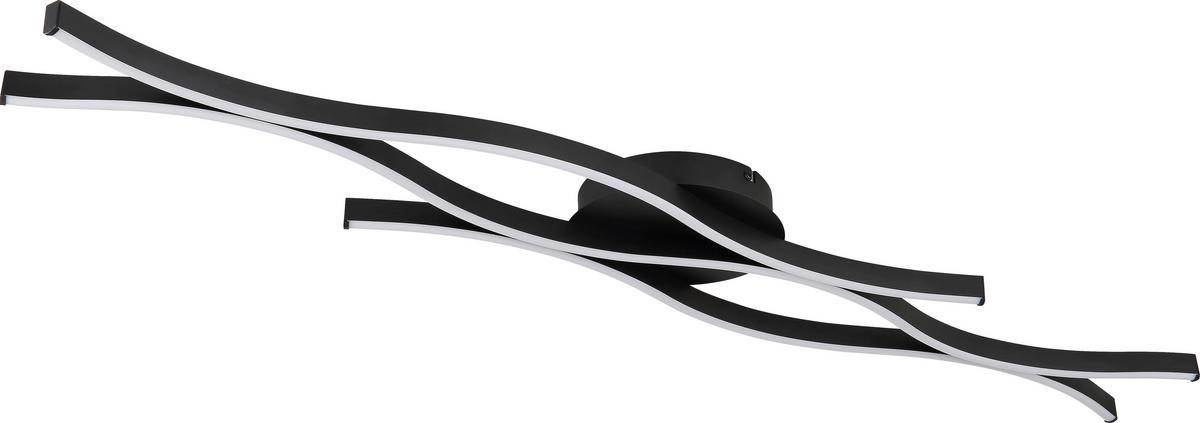 Led Mennyezeti Lámpa Relo - fekete/opál, Modern, műanyag/fém (107,6/18/6cm) - Mömax