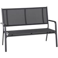 Gartenbank Metall/Textil 2-Sitzer Tesoro - Anthrazit/Schwarz, KONVENTIONELL, Kunststoff/Textil (139/97/67cm) - Siena Garden