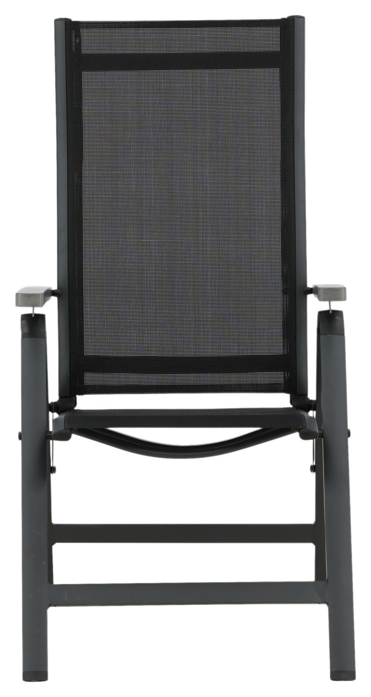 Gartensessel-2er Set Albany ca. 59x109x67 cm Schwarz - Schwarz, KONVENTIONELL, Metall (59/109,5/67cm) - Gardenson