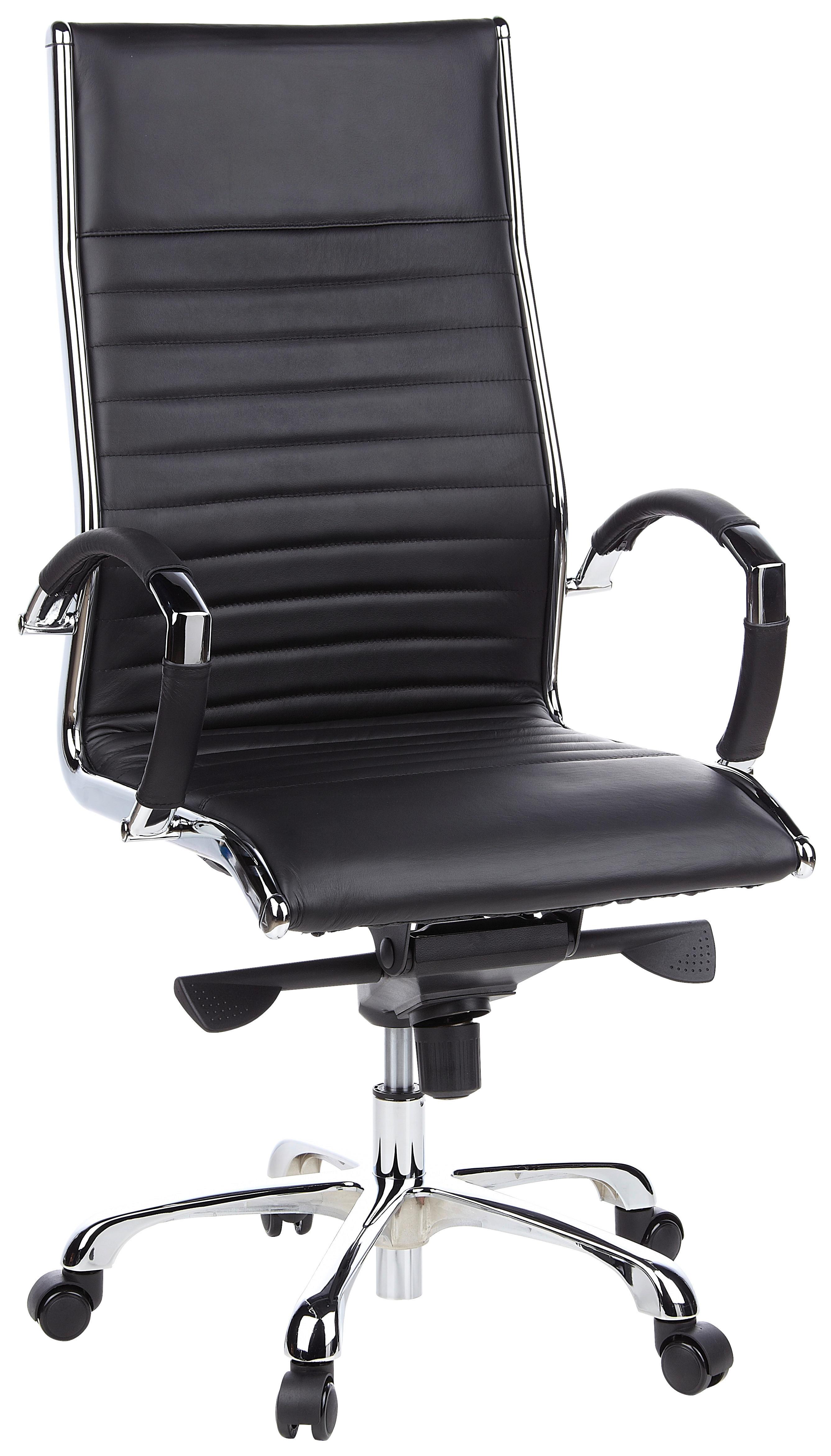 Drehstuhl Parma 20 Schwarz ca. 60x125x50cm - Schwarz, MODERN, Leder/Kunststoff (60/125/50cm) - MID.YOU