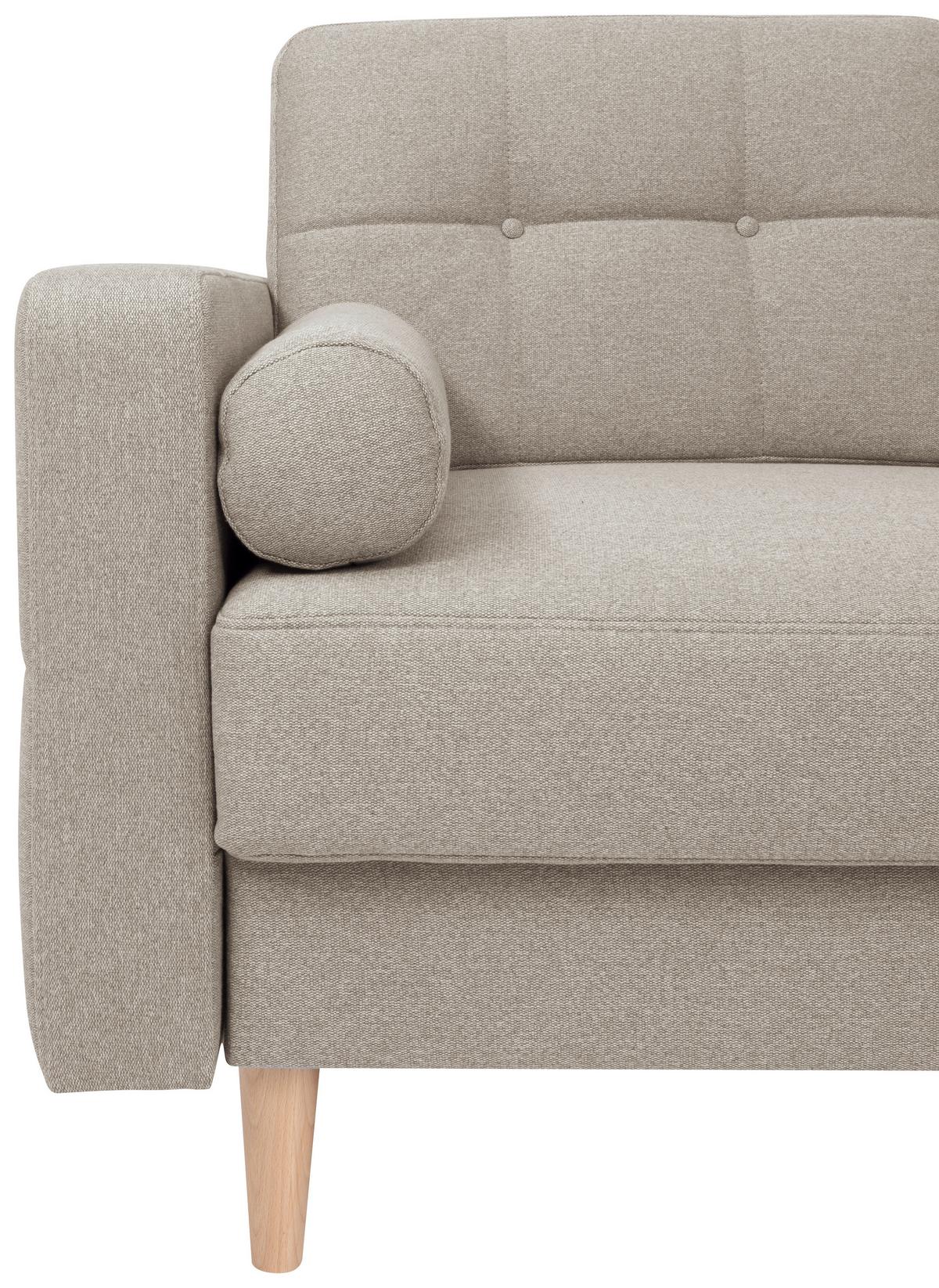 Kutna Garnitura Noret - bež/hrast Wotan, Konvencionalno, tekstil/drvo (242/242cm) - Modern Living