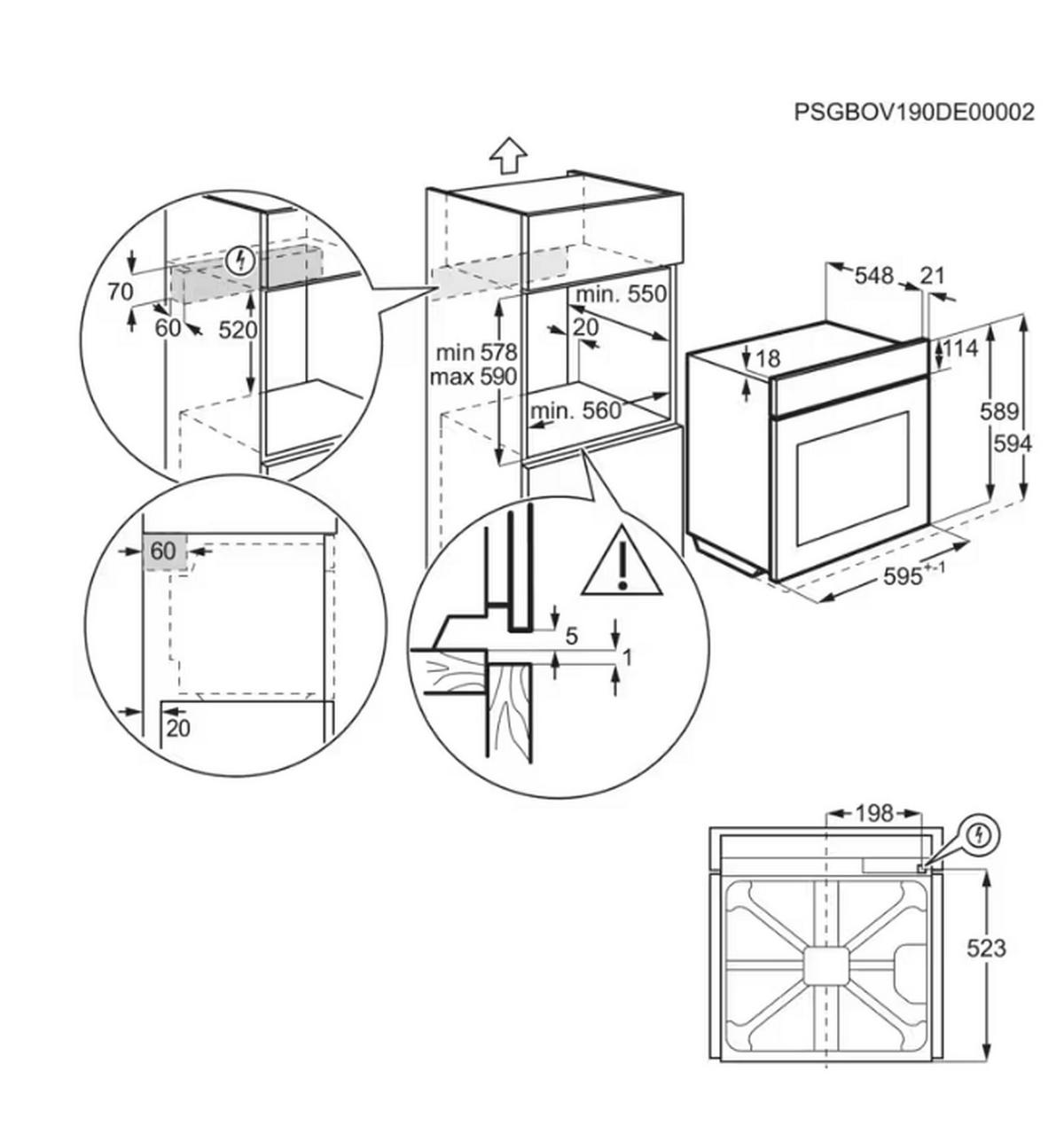 Backofen BP3100B - Schwarz, MODERN, Glas/Metall (59,6/59,4/56,9cm) - AEG