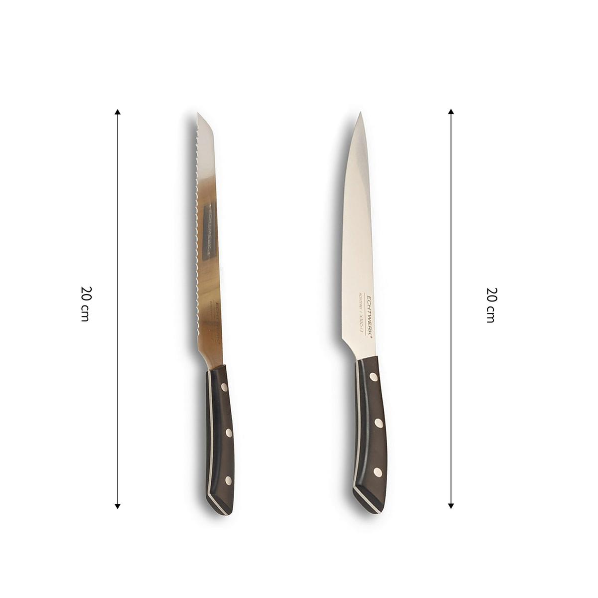Messerset Echtwerk Schwarz 15-teilig - Silberfarben/Schwarz, Trend, Kunststoff/Metall (24,8/13,2/36cm) - Echtwerk