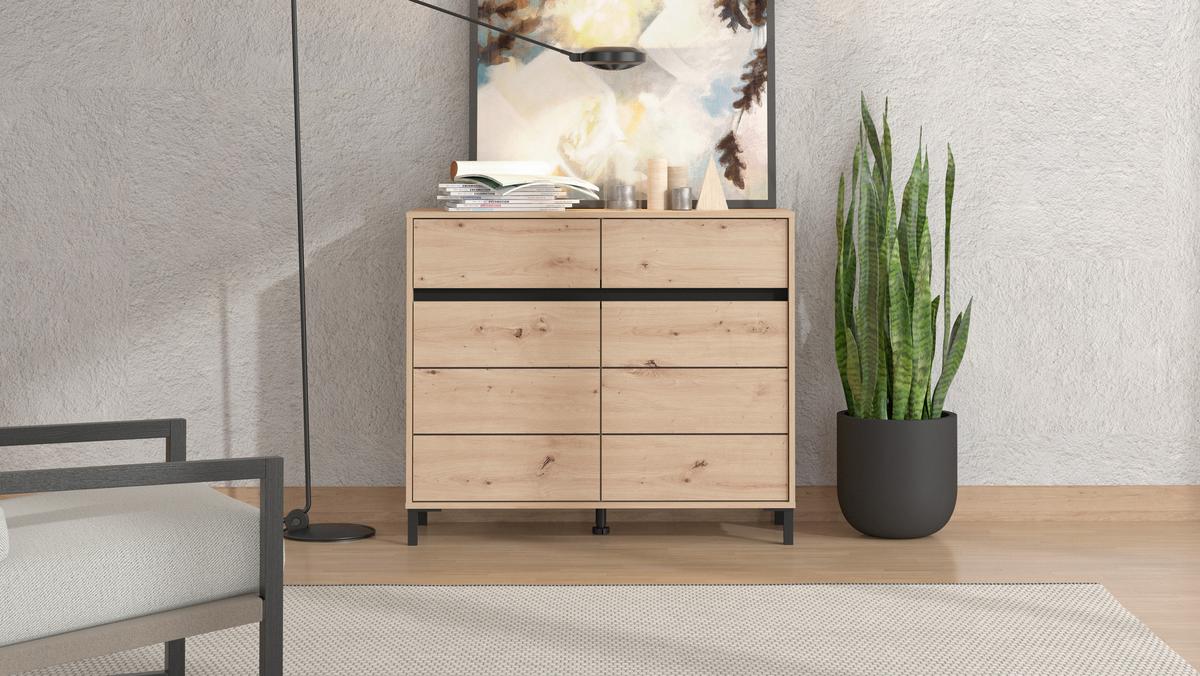 Kommode Arran Eiche Artisan - Eiche Artisan, MODERN, Holzwerkstoff (106/90/40cm) - Mömax