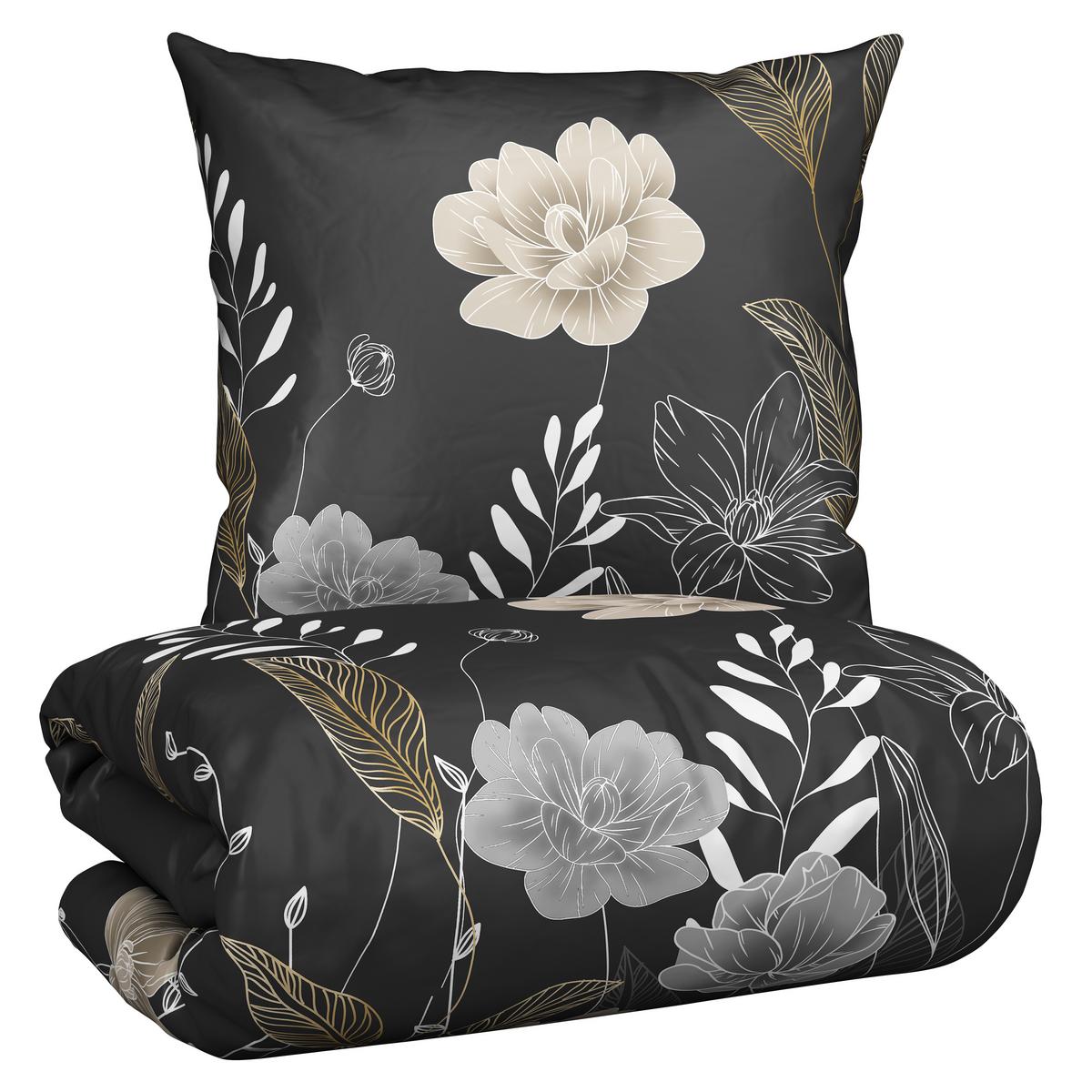 Bettwäsche Nala in Grau ca. 135x200cm - Anthrazit, ROMANTIK / LANDHAUS, Textil (135/200cm) - Mömax