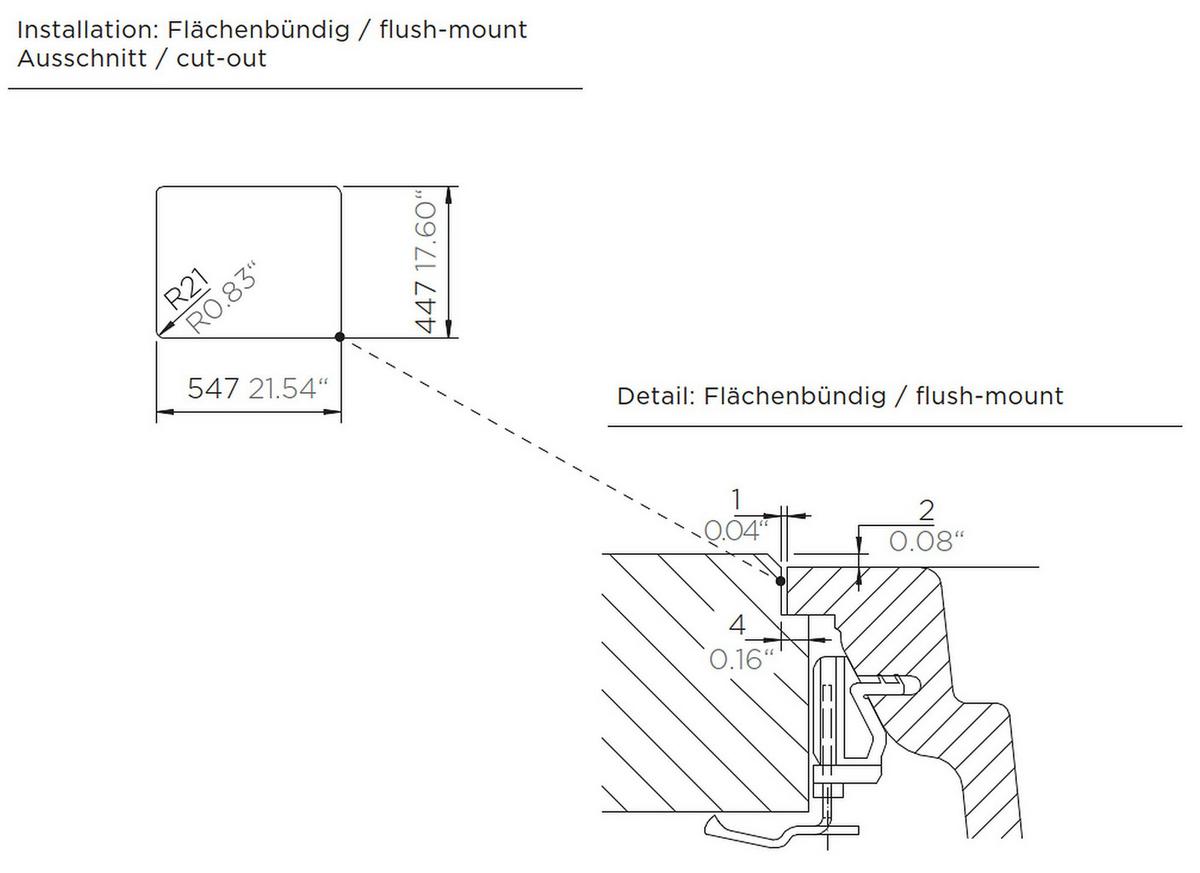Spüle KIRN100LFBNGT flächenbündig, schwarz - MODERN (54,5/44,5cm) - Schock