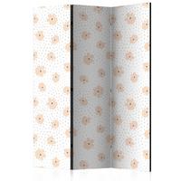 Paravan Flowers, Dvostranski, 3-Delni - pink/bela, Basics, tekstil/les (135/172/3cm) - artgeist