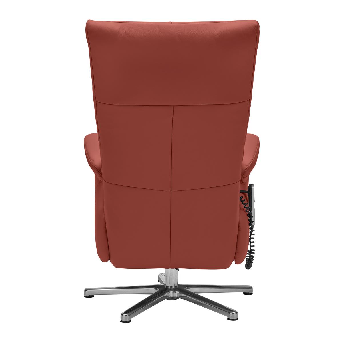 Relaxsessel Sitting 2 Weinrot - Chromfarben/Weinrot, MODERN, Leder (70/111/80cm) - Premium Living
