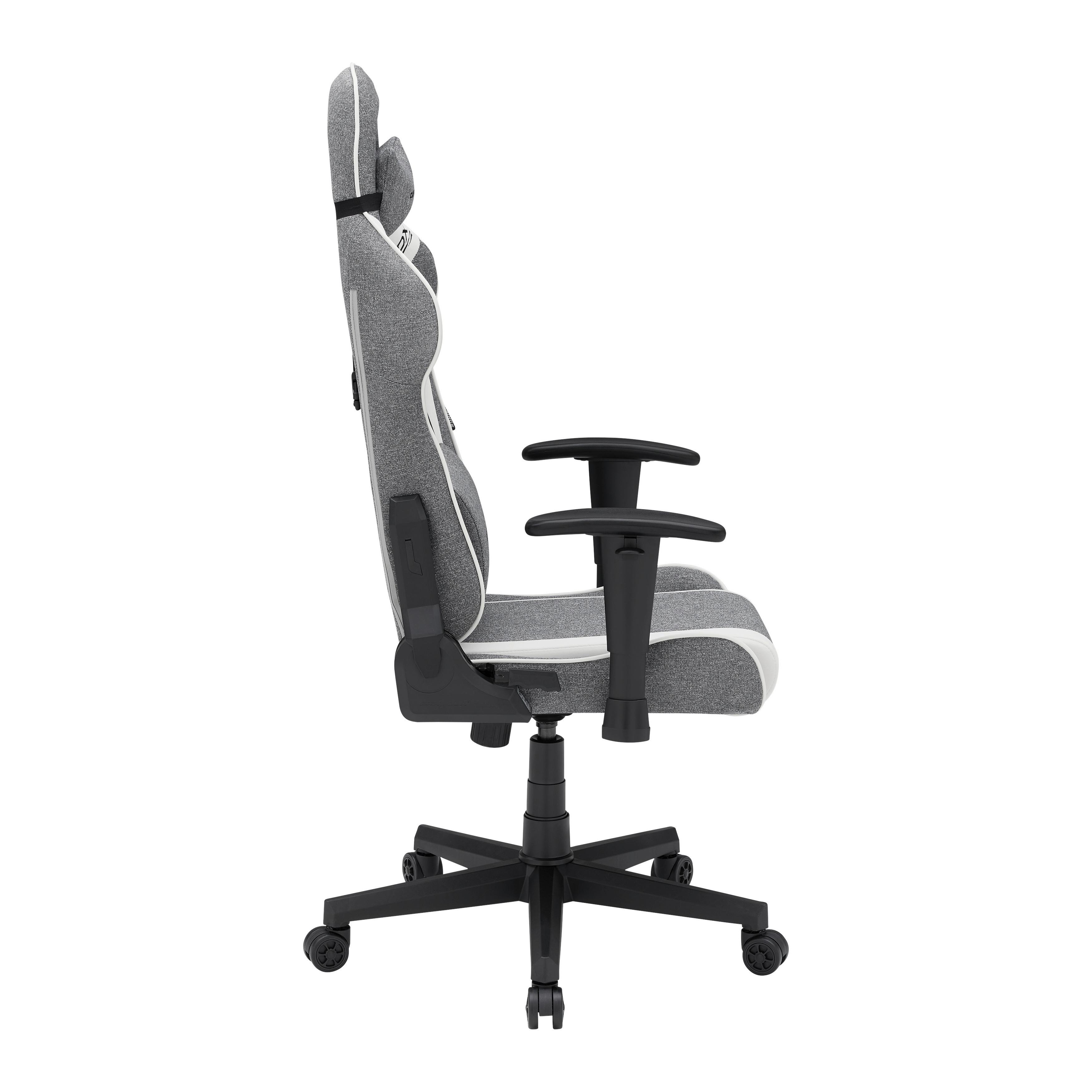 GAMINGSTOL PRINCE -EXKLUSIV- - vit/grå, Modern, textil/plast (70/126/70cm) - Dxracer