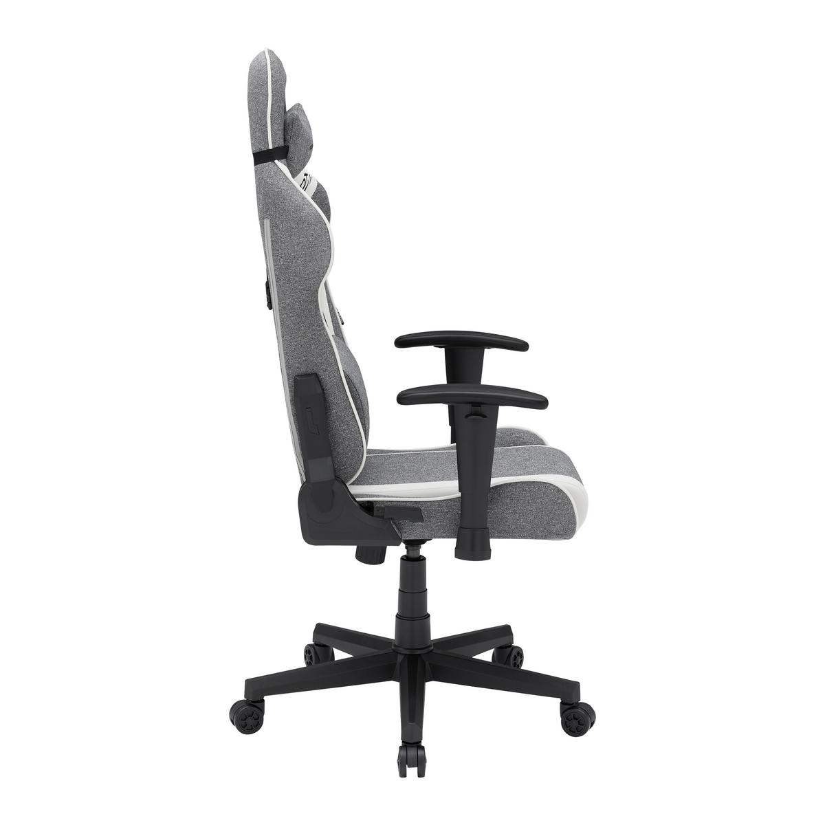 Gamingstuhl In Grau/schwarz/weiss - Weiss/Schwarz, Modern, Kunststoff/Textil (70/126/70cm) - Dxracer