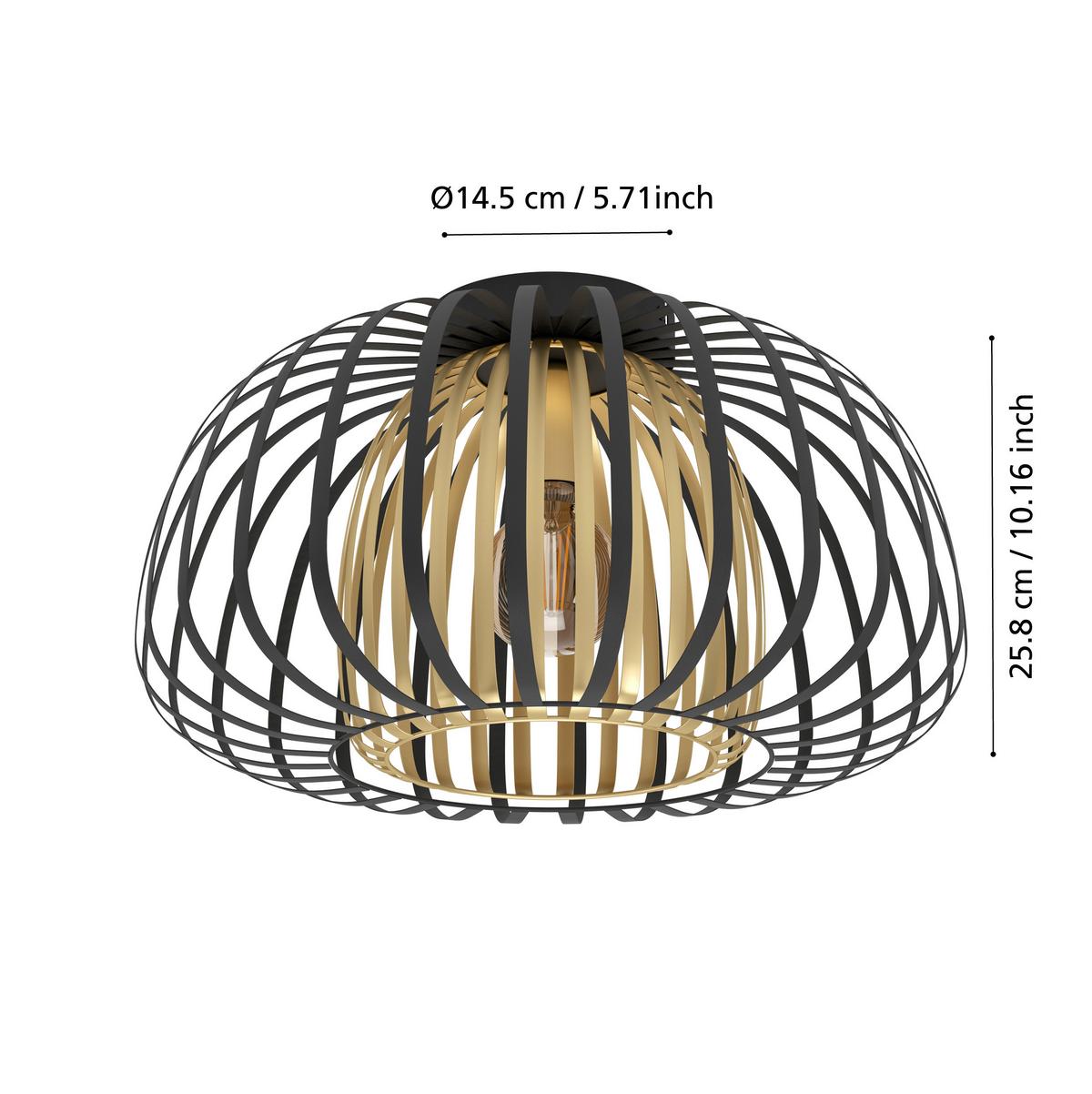 LAMPA SUFITOWA 99664* ENCINITOS - kolor mosiężny/czarny, Basics, metal (45/26cm) - Eglo