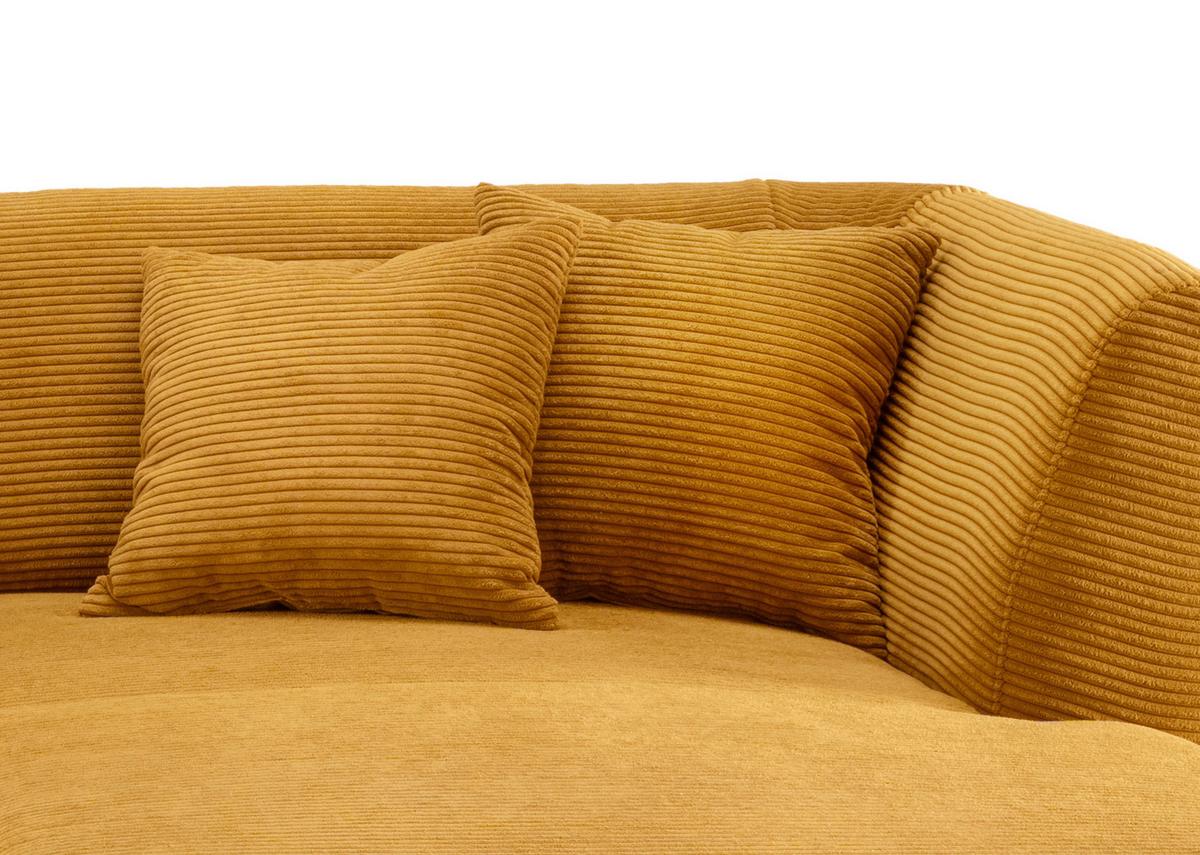 Wohnlandschaft Colori Goldfarben Cord - Goldfarben/Schwarz, MODERN, Holz/Textil (264/160cm) - MID.YOU