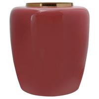 VASE ART DECO 125 - Koralle/Goldfarben, Trend, Metall (34/34/36.5cm) - Kayoom