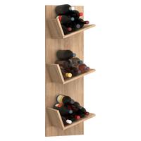 Weinregal VINOSI Eiche Dekor ca. 33x106x26 cm - Eichefarben, Basics, Holzwerkstoff (33/106,5/25,6cm) - MID.YOU