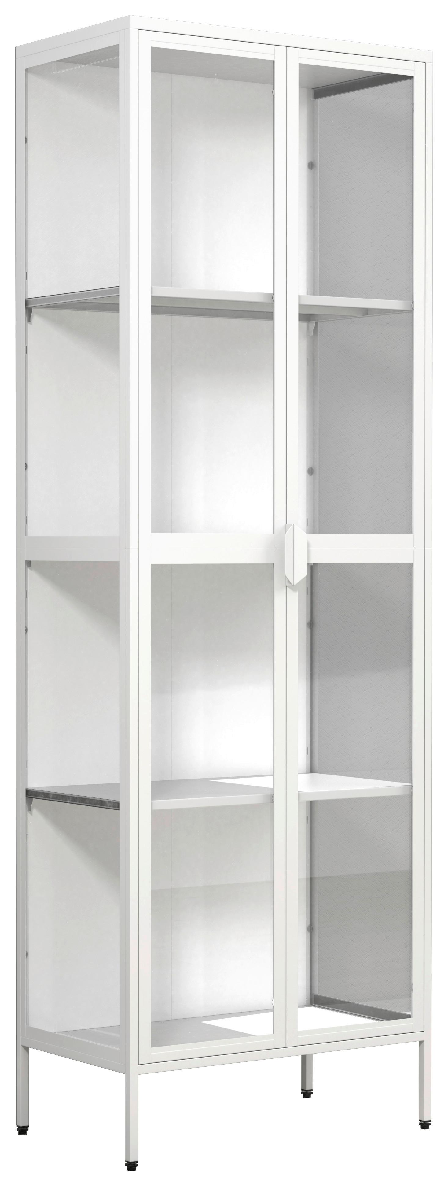 VITRINE FLOKA XXL - Weiss/Transparent, Design, Glas/Metall (60/180/35cm) - MID.YOU
