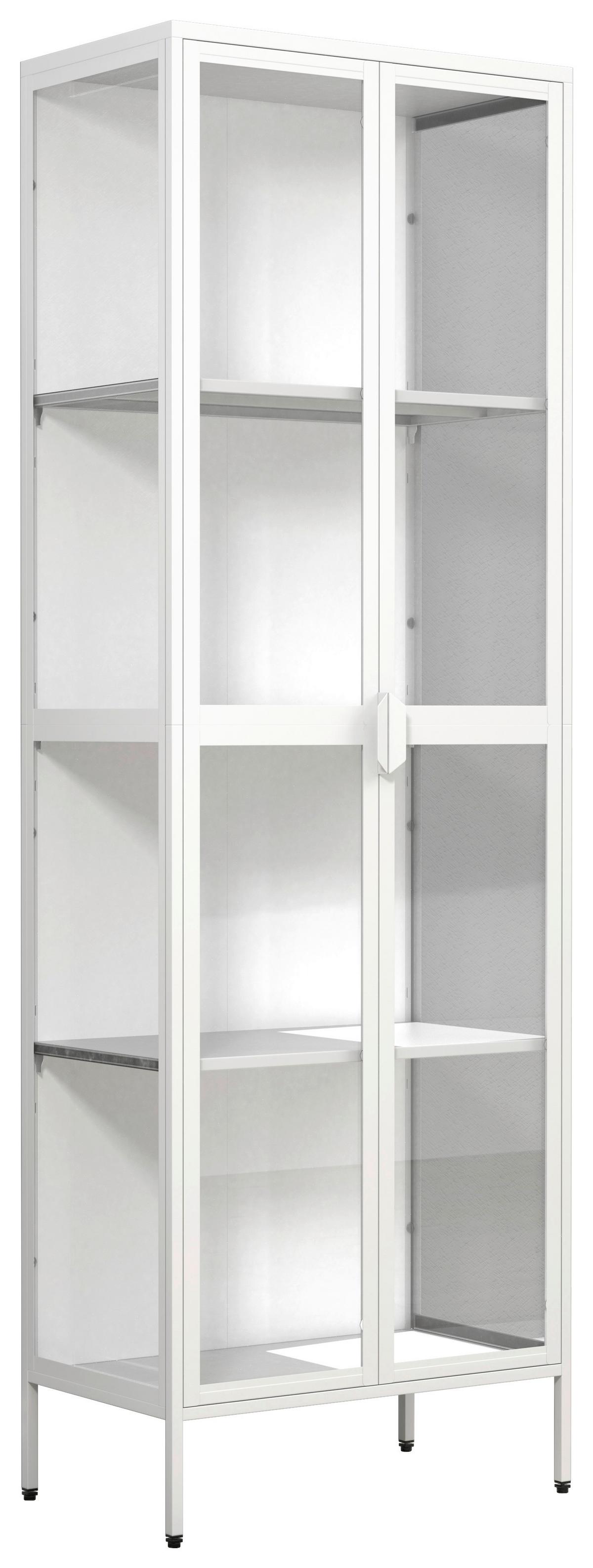 VITRINE FLOKA XXL - Weiss/Transparent, Design, Glas/Metall (60/180/35cm) - MID.YOU