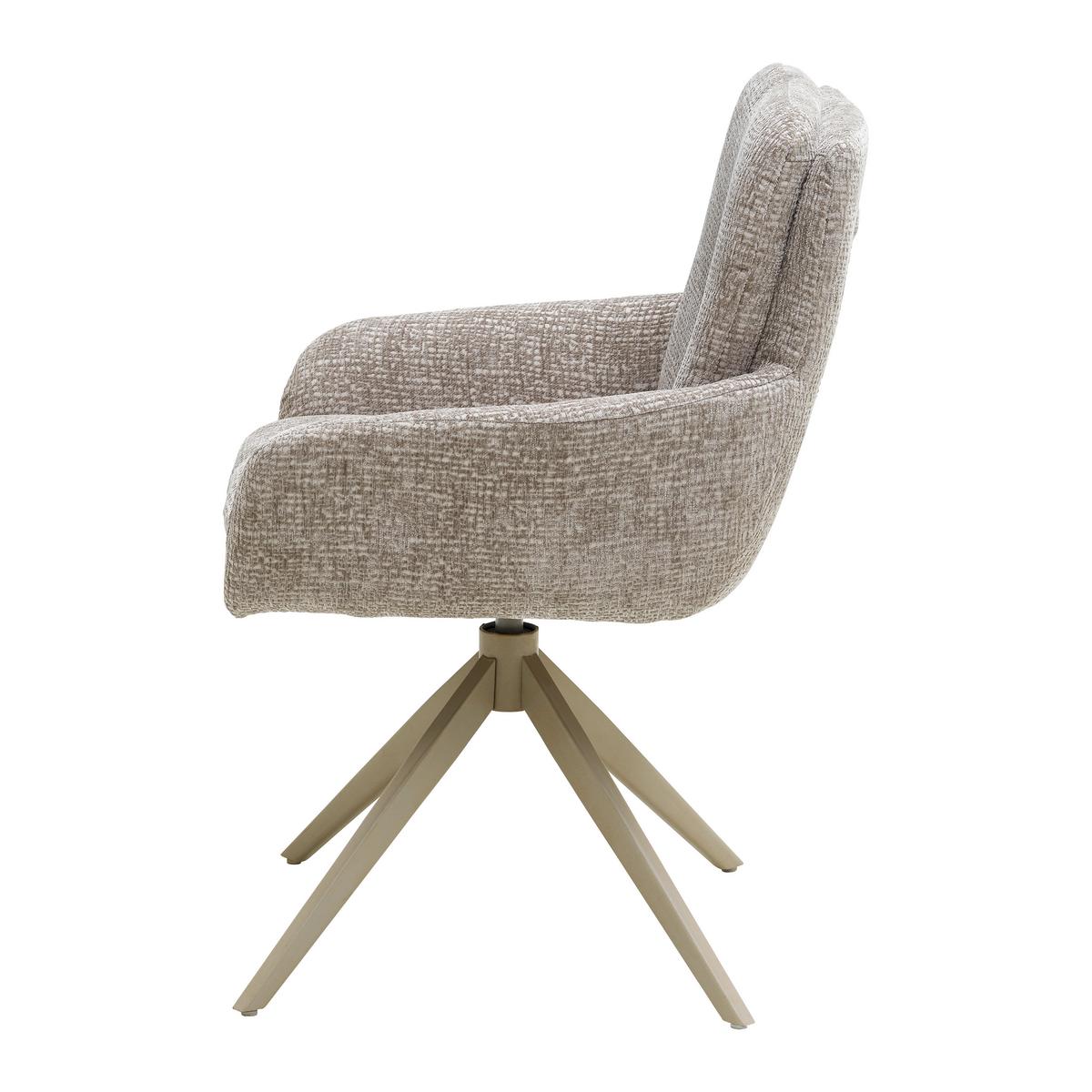 Armlehnstuhl Lony Beige drehbar - Beige, MODERN, Textil/Metall (60/89/69cm) - Mömax
