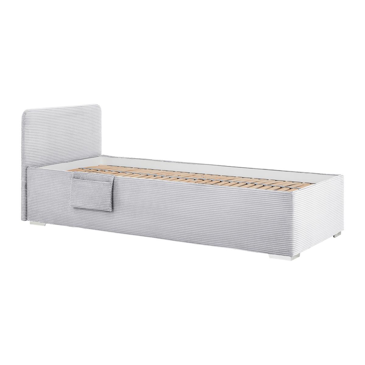 Bett Remi Hellgrau ca. 90x200cm - Chromfarben/Hellgrau, KONVENTIONELL, Holz/Kunststoff (90/200cm) - Mömax