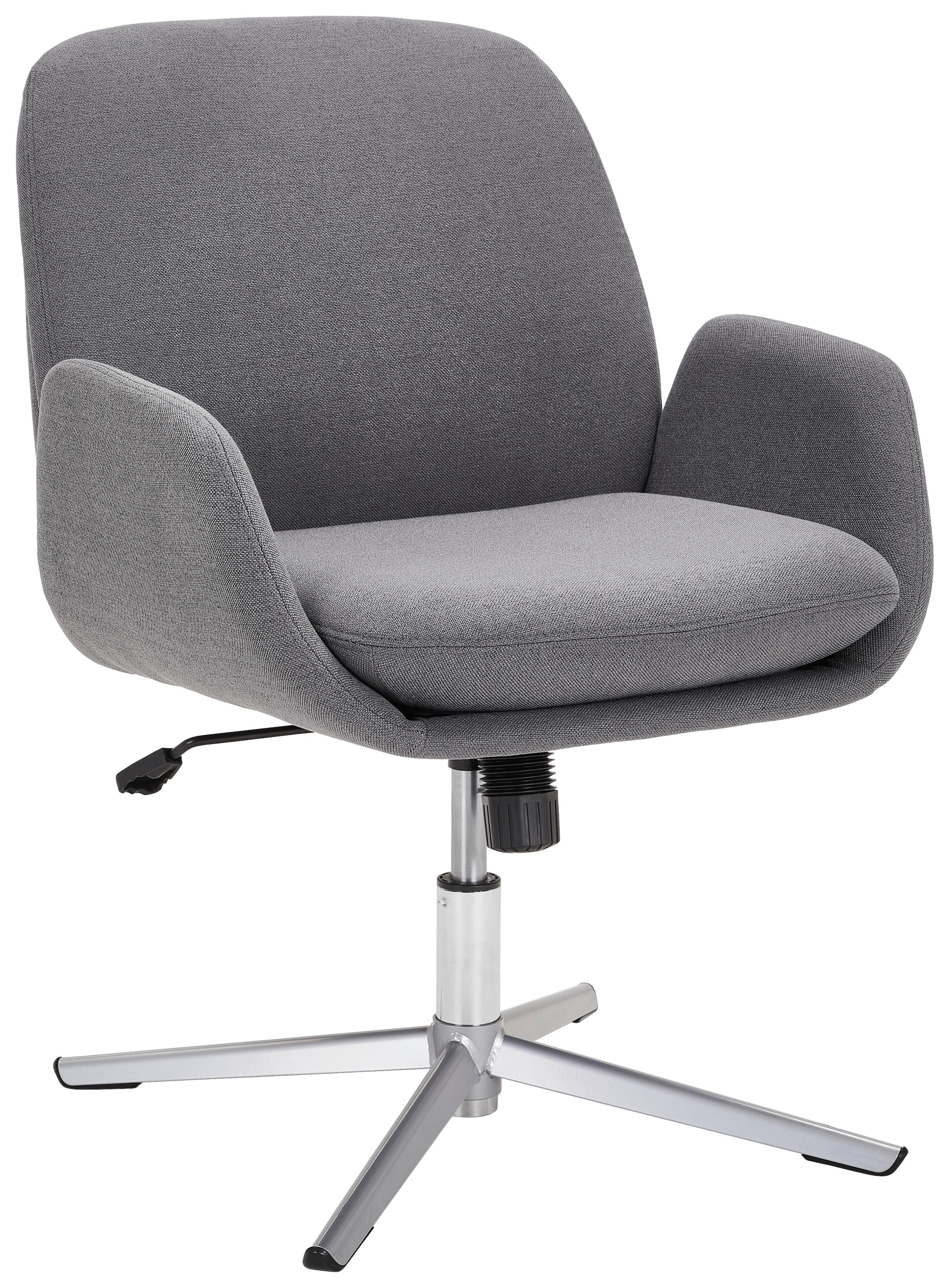 KRZESŁO Z PODŁOKIETNIKAMI SIGI    -NOVEL- - kolor stalowy/ciemnoszary, Konventionell, metal/tkanina (60/77-84/66cm) - Novel