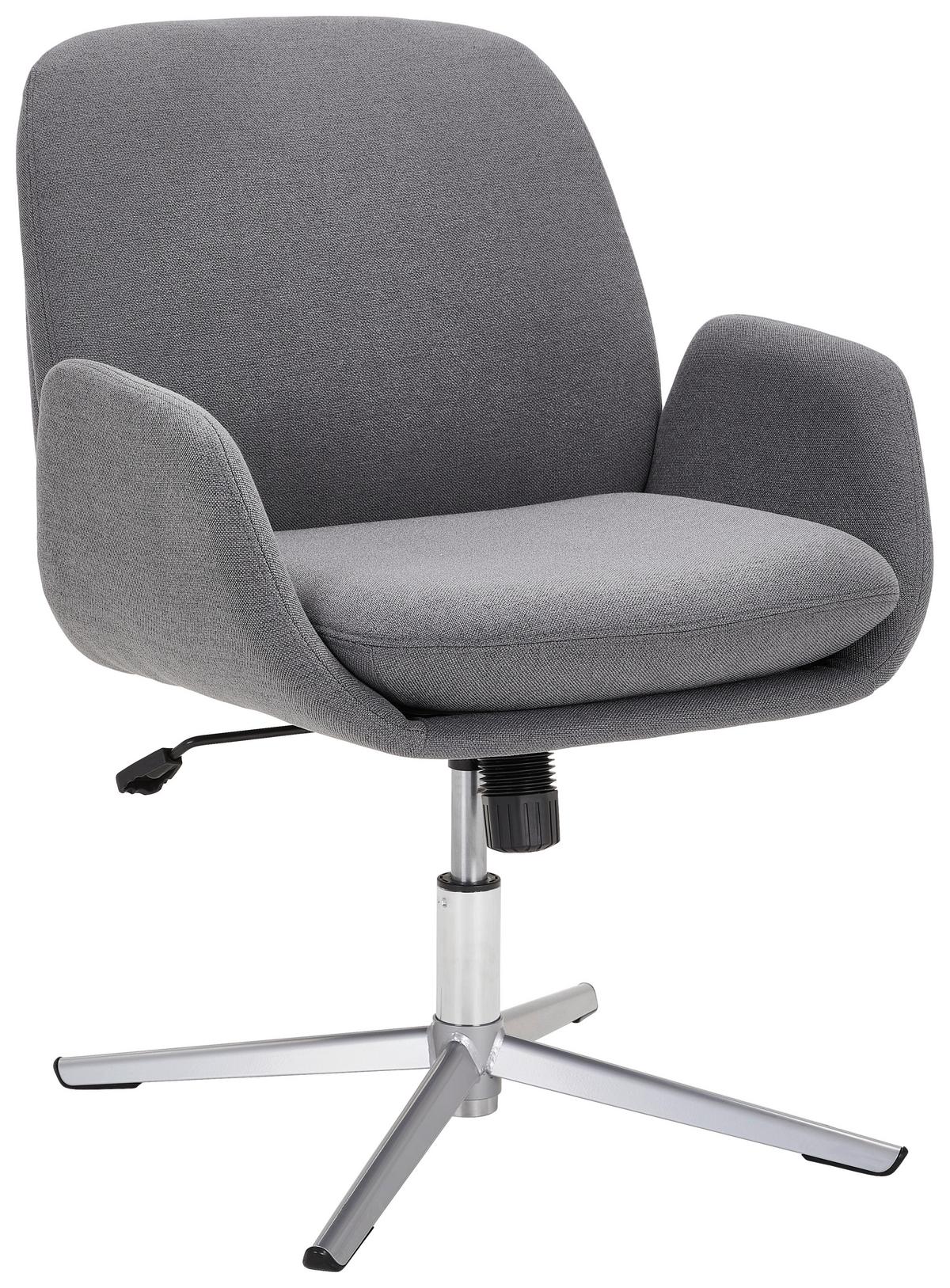 KRZESŁO Z PODŁOKIETNIKAMI SIGI    -NOVEL- - kolor stalowy/ciemnoszary, Konventionell, metal/tkanina (60/77-84/66cm) - Novel