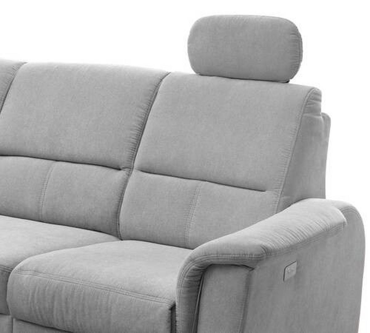 Ecksofa mit Relaxfunktion + USB Anschluss Parole, Mikrof. - Chromfarben/Silberfarben, MODERN, Textil/Metall (165/231cm) - Livetastic