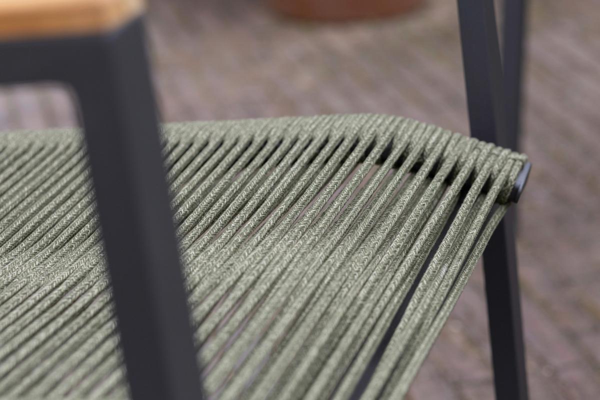 Stapelsessel-Set Montana 2er-Set Grün stapelbar - Anthrazit/Grün, Design, Holz/Textil (55/66/87cm) - Gardenson