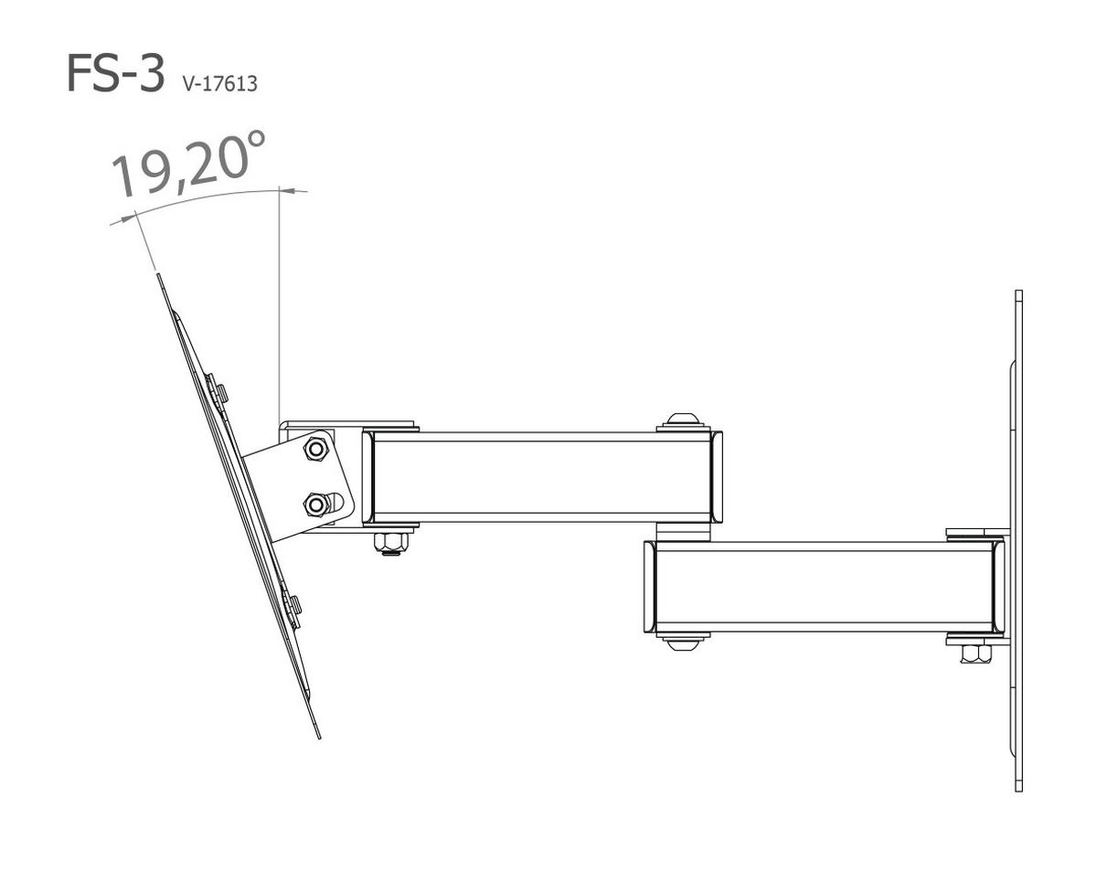 Stenski Nosilec Za Tv Fs 3, Srebrna, 21,9 Cm - srebrne barve, Konvencionalno, kovina (21,9/28/9,6-35,7cm) - MID.YOU